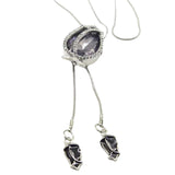 Maxbell Tulip Pendant Sweater Chain Elegant Rhinestone Accessories for Party Women Gray
