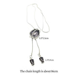 Maxbell Tulip Pendant Sweater Chain Elegant Rhinestone Accessories for Party Women Gray