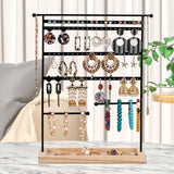 Maxbell 80 Holes Jewelry Organizer Stand Holder Showcase for Bedroom Home Decoration