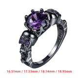 Maxbell Gothic ring Black Trendy Hollowed Skull for Halloween Birthday Prom S
