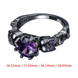 Maxbell Gothic ring Black Trendy Hollowed Skull for Halloween Birthday Prom S