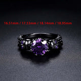 Maxbell Gothic ring Black Trendy Hollowed Skull for Halloween Birthday Prom S