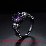 Maxbell Gothic ring Black Trendy Hollowed Skull for Halloween Birthday Prom S