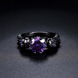 Maxbell Gothic ring Black Trendy Hollowed Skull for Halloween Birthday Prom S