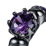 Maxbell Gothic ring Black Trendy Hollowed Skull for Halloween Birthday Prom S