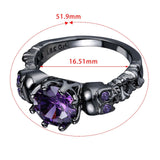 Maxbell Gothic ring Black Trendy Hollowed Skull for Halloween Birthday Prom S