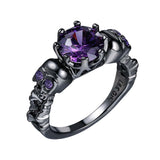 Maxbell Gothic ring Black Trendy Hollowed Skull for Halloween Birthday Prom M