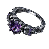 Maxbell Gothic ring Black Trendy Hollowed Skull for Halloween Birthday Prom M