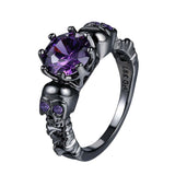 Maxbell Gothic ring Black Trendy Hollowed Skull for Halloween Birthday Prom M