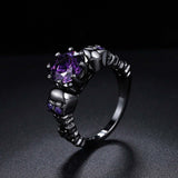 Maxbell Gothic ring Black Trendy Hollowed Skull for Halloween Birthday Prom M