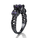 Maxbell Gothic ring Black Trendy Hollowed Skull for Halloween Birthday Prom XL
