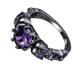 Maxbell Gothic ring Black Trendy Hollowed Skull for Halloween Birthday Prom XL