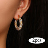 Maxbell Chic Earrings Stainless Steel Jewelry Ear Loops Delicate for daily