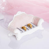Maxbell Elegant Ring Display stand Rings Storage Case for New Year Dresser Pink Gray