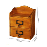 Maxbell Desktop Drawer Storage Box with 2 Drawers Makeup Shelf Rack for Workspace Brown