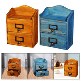 Maxbell Desktop Drawer Storage Box with 2 Drawers Makeup Shelf Rack for Workspace Brown