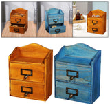Maxbell Desktop Drawer Storage Box with 2 Drawers Makeup Shelf Rack for Workspace Brown