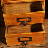 Maxbell Desktop Drawer Storage Box with 2 Drawers Makeup Shelf Rack for Workspace Brown
