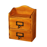 Maxbell Desktop Drawer Storage Box with 2 Drawers Makeup Shelf Rack for Workspace Brown