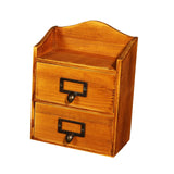 Maxbell Desktop Drawer Storage Box with 2 Drawers Makeup Shelf Rack for Workspace Brown