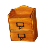 Maxbell Desktop Drawer Storage Box with 2 Drawers Makeup Shelf Rack for Workspace Brown
