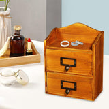 Maxbell Desktop Drawer Storage Box with 2 Drawers Makeup Shelf Rack for Workspace Brown