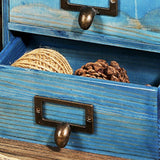 Maxbell Desktop Drawer Storage Box with 2 Drawers Makeup Shelf Rack for Workspace Blue