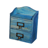 Maxbell Desktop Drawer Storage Box with 2 Drawers Makeup Shelf Rack for Workspace Blue