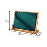Maxbell Bamboo Wood Multiple Necklace Display Stand Showcase Disassemble for Anklets Green