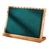 Maxbell Bamboo Wood Multiple Necklace Display Stand Showcase Disassemble for Anklets Green