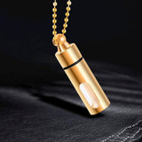 Maxbell Cremation Urn Necklace Keepsake Pendant Container for Private Items Hair Men Aureate