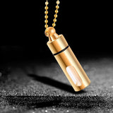 Maxbell Cremation Urn Necklace Keepsake Pendant Container for Private Items Hair Men Aureate