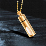 Maxbell Cremation Urn Necklace Keepsake Pendant Container for Private Items Hair Men Aureate