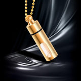 Maxbell Cremation Urn Necklace Keepsake Pendant Container for Private Items Hair Men Aureate