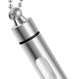Maxbell Cremation Urn Necklace Keepsake Pendant Container for Private Items Hair Men Argent