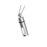 Maxbell Cremation Urn Necklace Keepsake Pendant Container for Private Items Hair Men Argent
