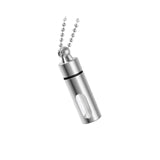 Maxbell Cremation Urn Necklace Keepsake Pendant Container for Private Items Hair Men Argent