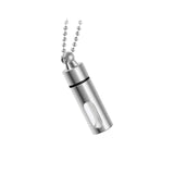 Maxbell Cremation Urn Necklace Keepsake Pendant Container for Private Items Hair Men Argent