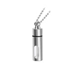 Maxbell Cremation Urn Necklace Keepsake Pendant Container for Private Items Hair Men Argent