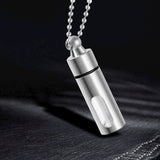Maxbell Cremation Urn Necklace Keepsake Pendant Container for Private Items Hair Men Argent