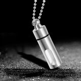 Maxbell Cremation Urn Necklace Keepsake Pendant Container for Private Items Hair Men Argent
