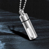 Maxbell Cremation Urn Necklace Keepsake Pendant Container for Private Items Hair Men Argent