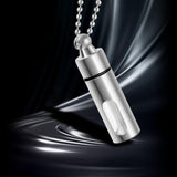 Maxbell Cremation Urn Necklace Keepsake Pendant Container for Private Items Hair Men Argent