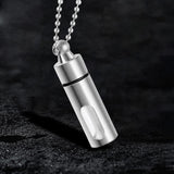 Maxbell Cremation Urn Necklace Keepsake Pendant Container for Private Items Hair Men Argent