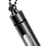 Maxbell Cremation Urn Necklace Keepsake Pendant Container for Private Items Hair Men Black