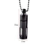 Maxbell Cremation Urn Necklace Keepsake Pendant Container for Private Items Hair Men Black
