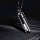 Maxbell Cremation Urn Necklace Keepsake Pendant Container for Private Items Hair Men Black