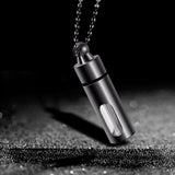 Maxbell Cremation Urn Necklace Keepsake Pendant Container for Private Items Hair Men Black