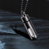 Maxbell Cremation Urn Necklace Keepsake Pendant Container for Private Items Hair Men Black