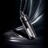 Maxbell Cremation Urn Necklace Keepsake Pendant Container for Private Items Hair Men Black